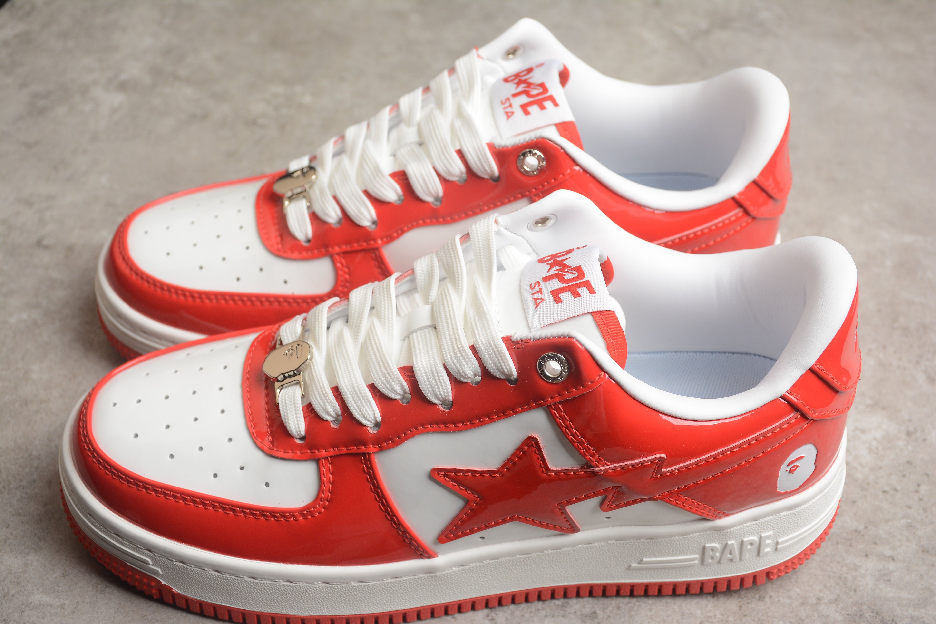 Bape Sta Patent Leather White Orange